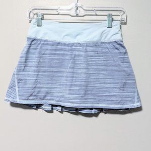 Lululemon Run Pace Setter Skirt Skort Twisted Stripe Caspian Blue Size 2